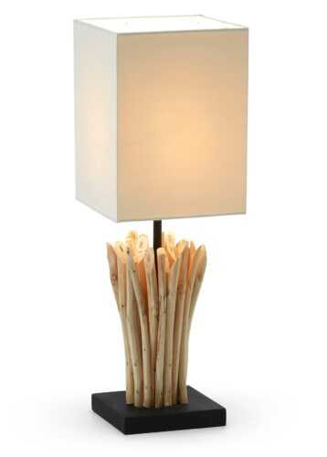 Bílá dřevěná stolní lampa LaForma Poob