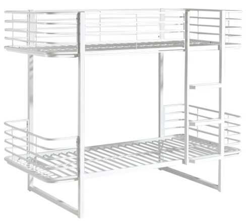 Bílá kovová dětská patrová postel Vipack Oscar 90x200 cm