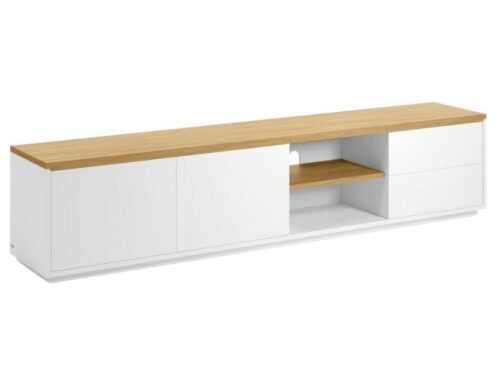 Bílý dubový TV stolek LaForma Abilen 200 x 44 cm