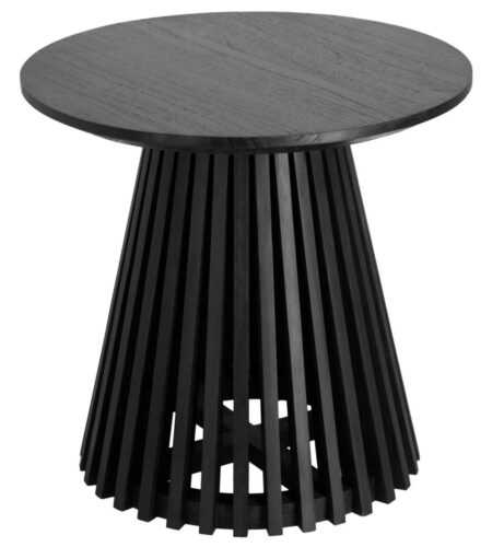 Černý masivní kulatý odkládací stolek LaForma Irune 50 cm
