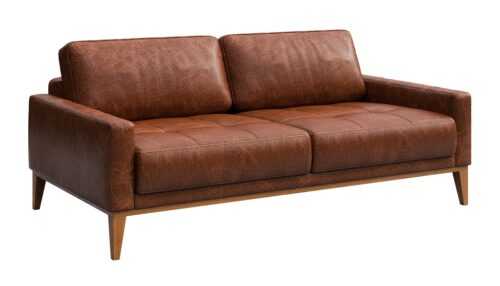 Koňaková dvoumístná kožená pohovka MESONICA Musso Tufted 173 cm
