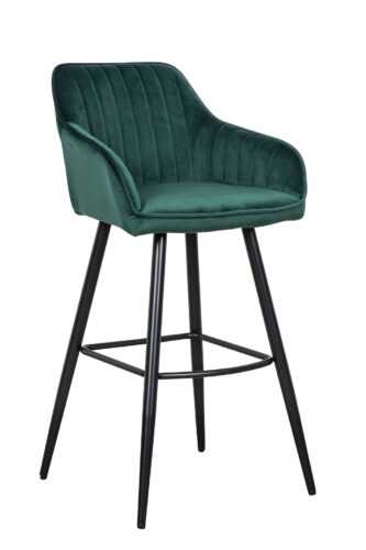 Moebel Living Zelená sametová barová židle Sige 73 cm