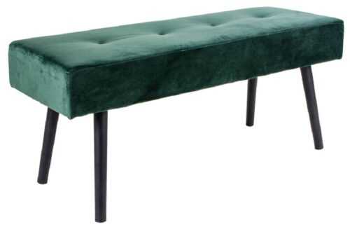 Nordic Living Tmavě zelená sametová lavice Mekl 100 cm