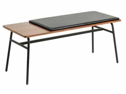 Ořechová lavice LaForma Arabella s kovovou podnoží 100 cm