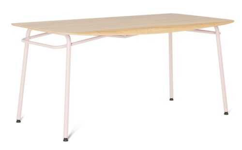 Růžový dubový jídelní stůl Tabanda Troj 160x80 cm