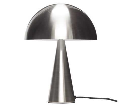 Stříbrná kovová stolní lampa Hübsch Bunr 33 cm