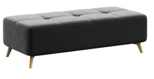 Tmavě šedý sametový taburet MESONICA Toro 140 x 70 cm