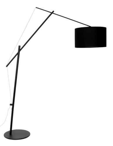 White Label Living Černá látková stojací lampa WLL TOKIO