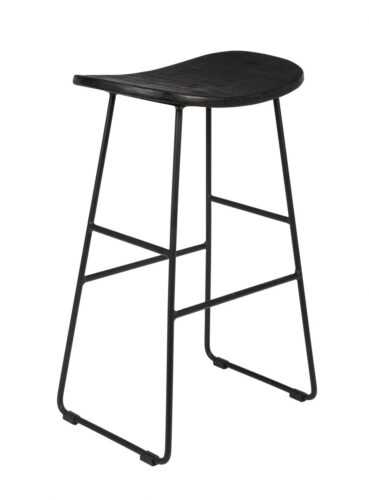 White Label Living Černá teaková barová židle WLL TANGLE 62 cm