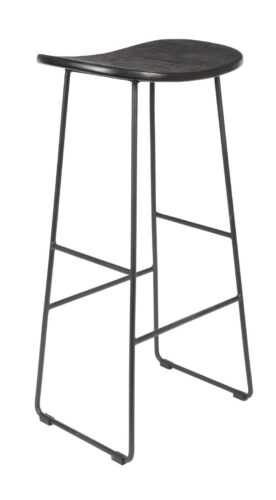 White Label Living Černá teaková barová židle WLL TANGLE 76 cm