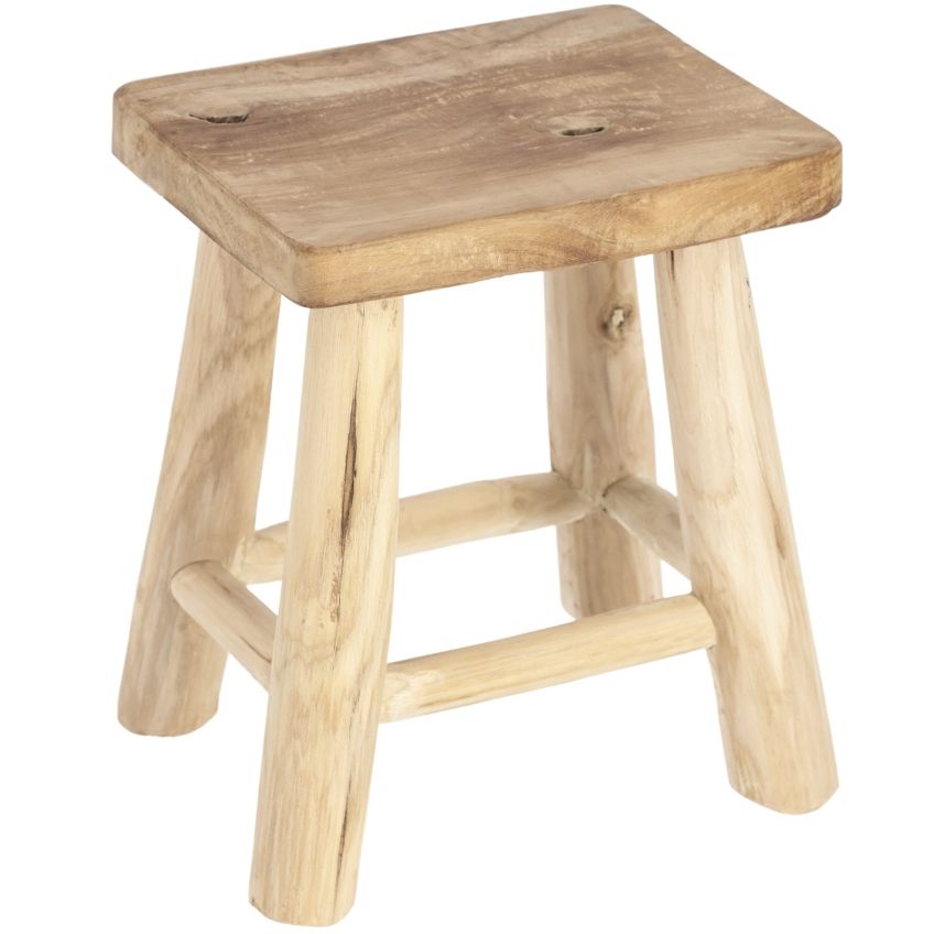 Masivní teaková stolička LaForma Yumbi 30 cm