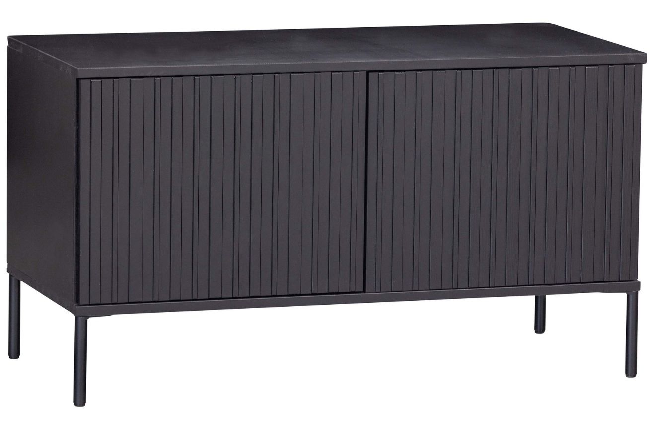 Hoorns Černý borovicový TV stolek Gravia 100 x 44 cm