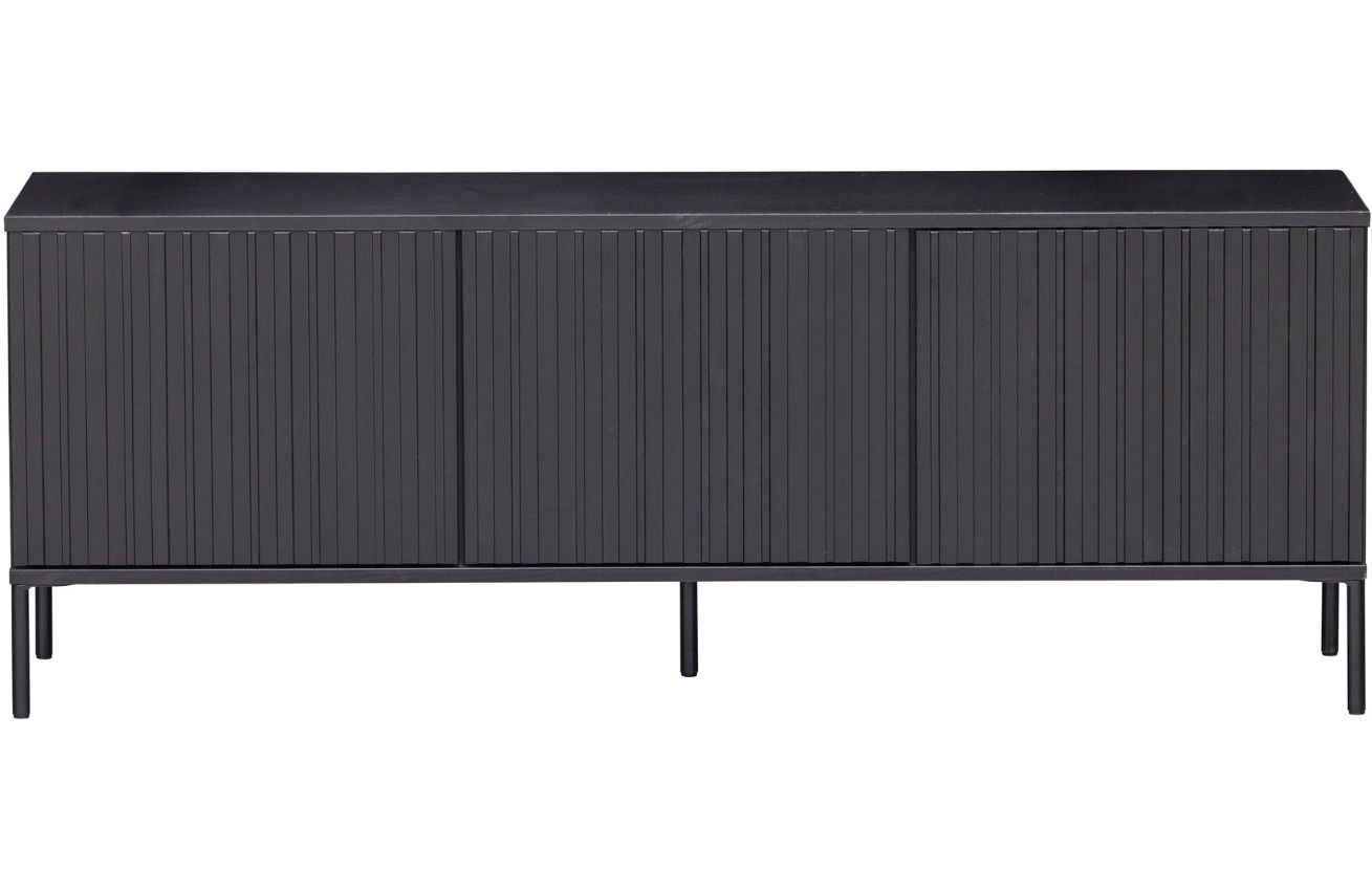 Hoorns Černý borovicový TV stolek Gravia 150 x 44 cm