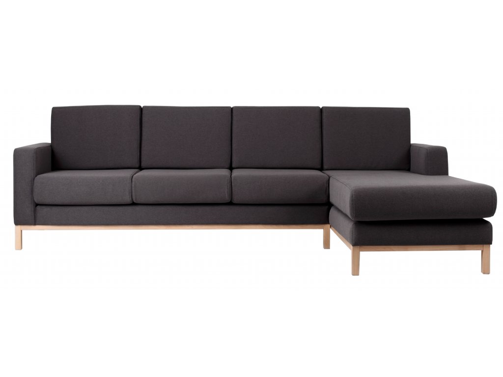 Nordic Design Tmavě šedá látková čtyřmístná rohová pohovka Skandi 282 cm