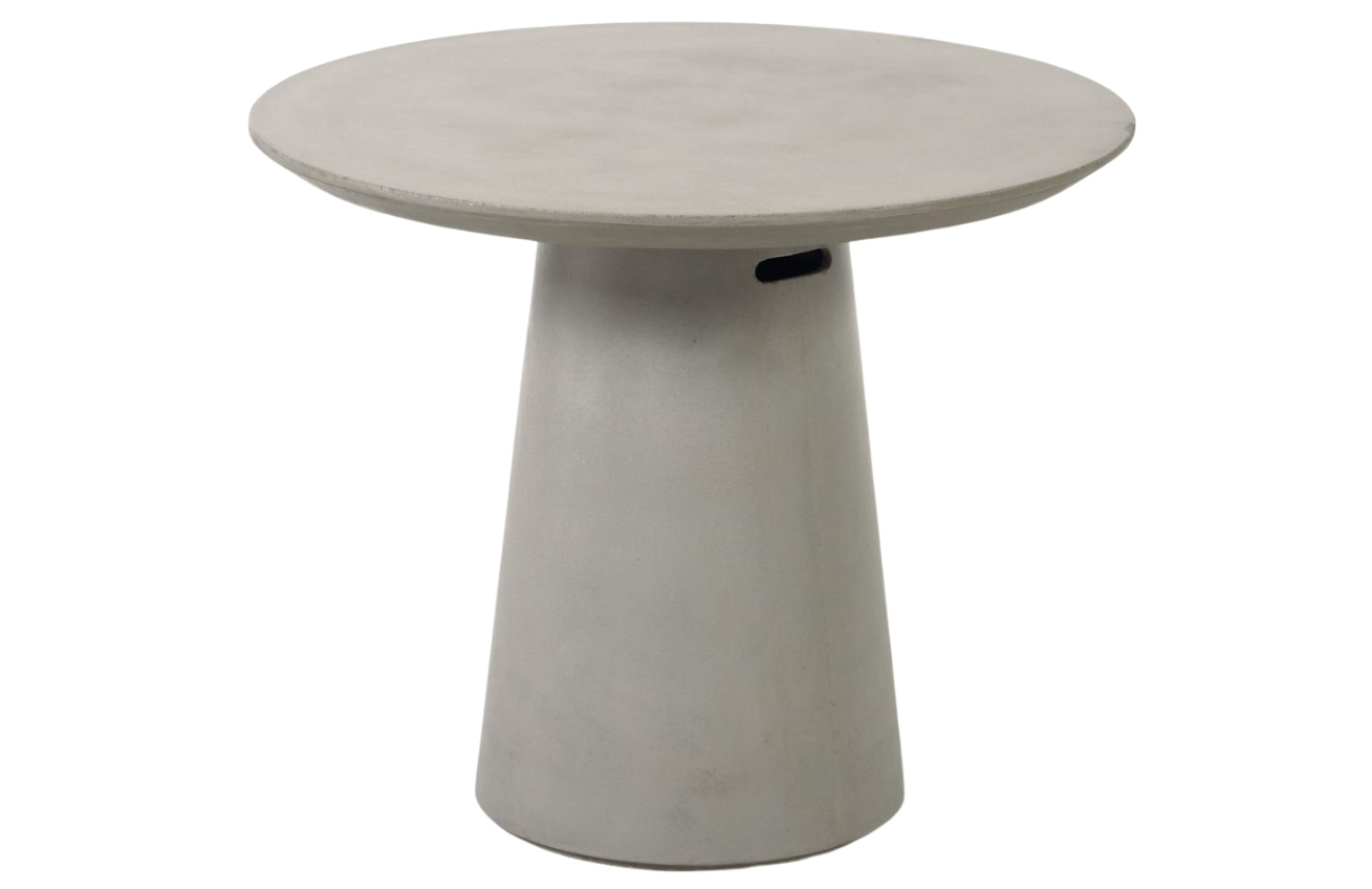 Šedý kulatý cementový zahradní stůl Kave Home Itai 90 cm