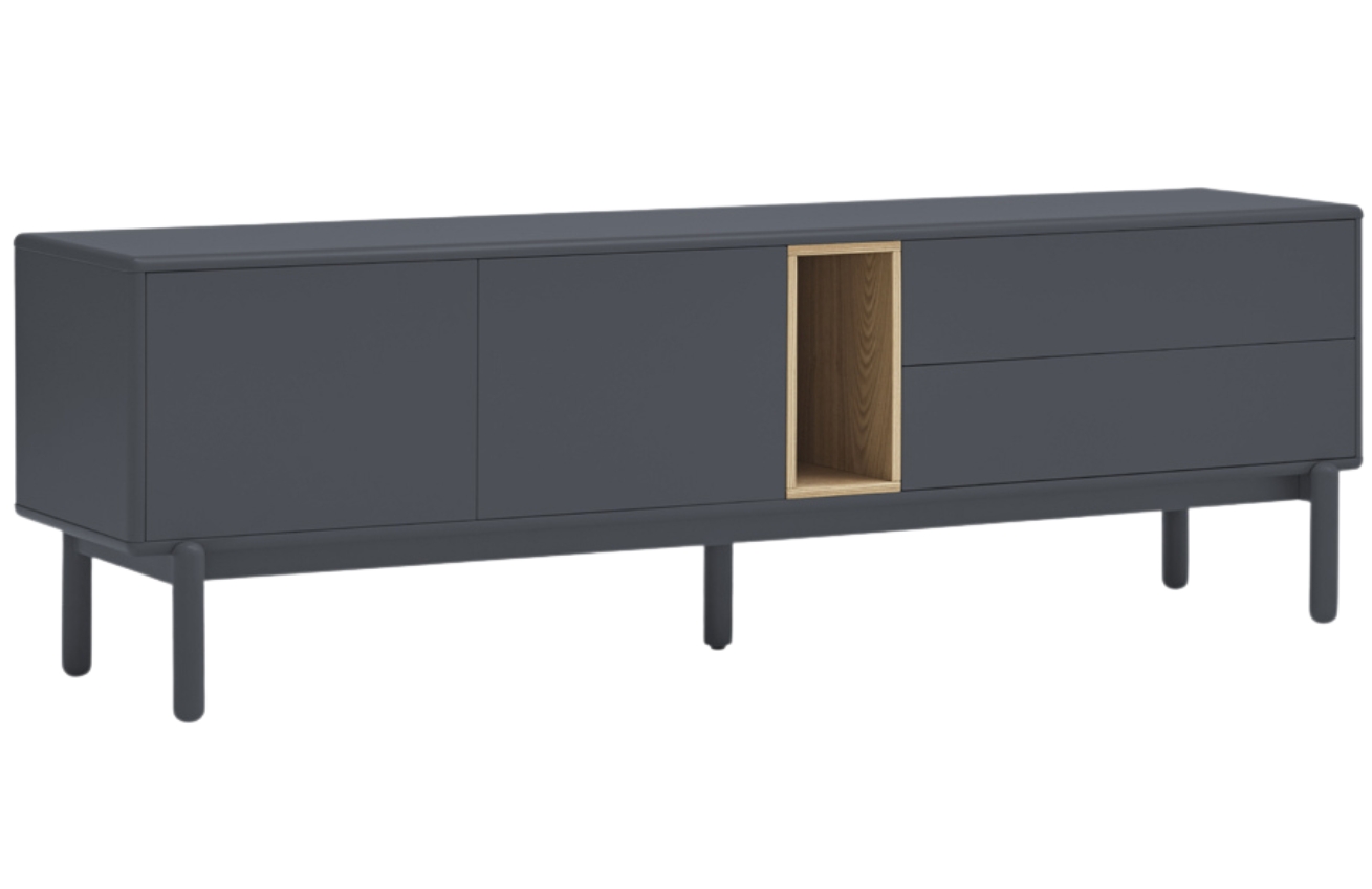 Antracitově šedý TV stolek Teulat Corvo 180 x 40 cm