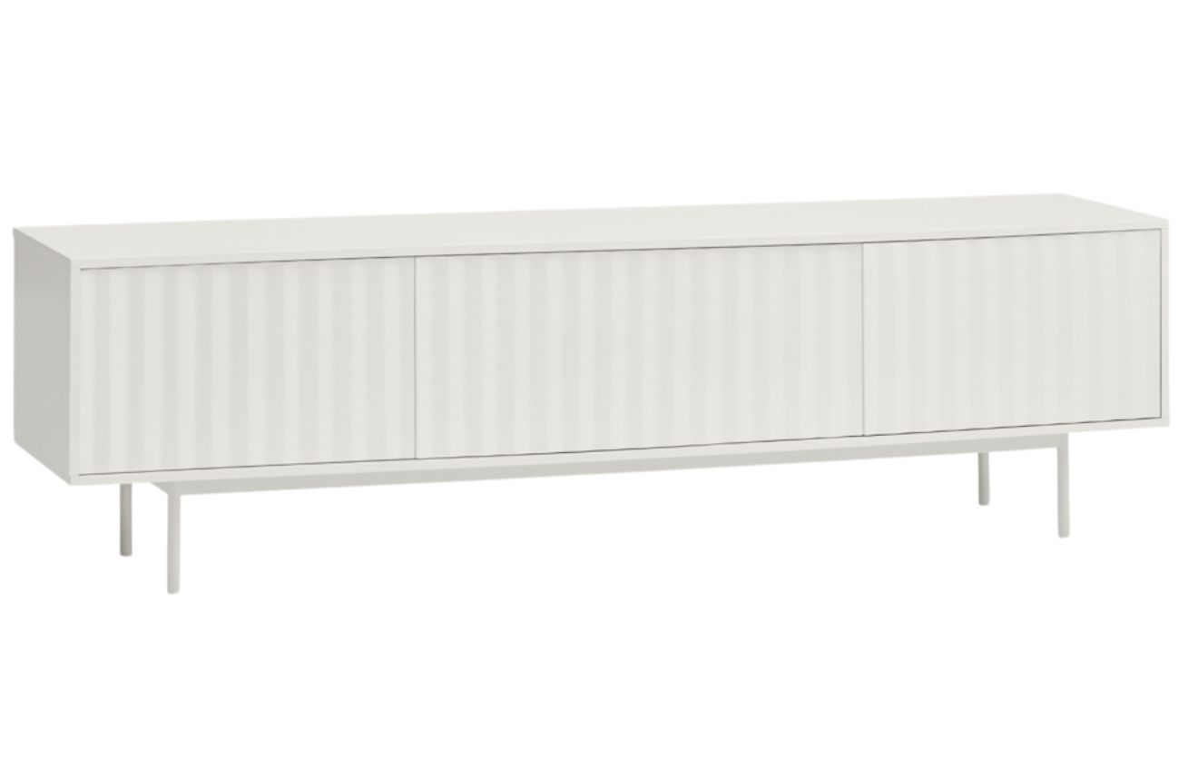 Bílý dřevěný TV stolek Teulat Sierra 180 x 40 cm