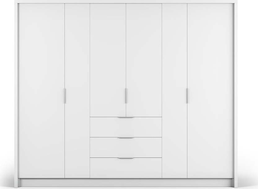 Bílá šatní skříň 255x217 cm Wells - Cosmopolitan Design