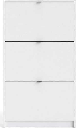 Bílý botník se třemi výklopnými zásuvkami Tvilum Shoes