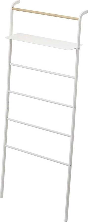 Bílý věšák s poličkou YAMAZAKI Tower Ladder