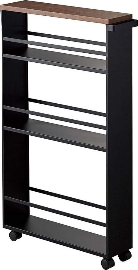 Černá pojízdná police YAMAZAKI Tower Slim