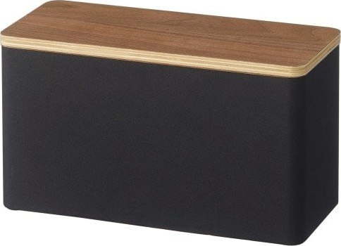 Černý organizér s víkem z překližky Yamazaki Rin