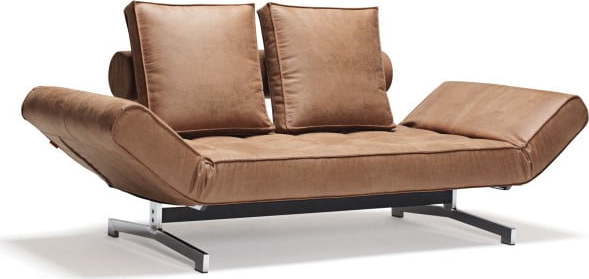 Hnědá polohovatelná lenoška Innovation Ghia Chrome Faunal Brown