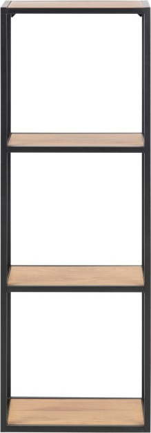 Černá nástěnná knihovna v dekoru dubu 37x108 cm Seaford - Actona