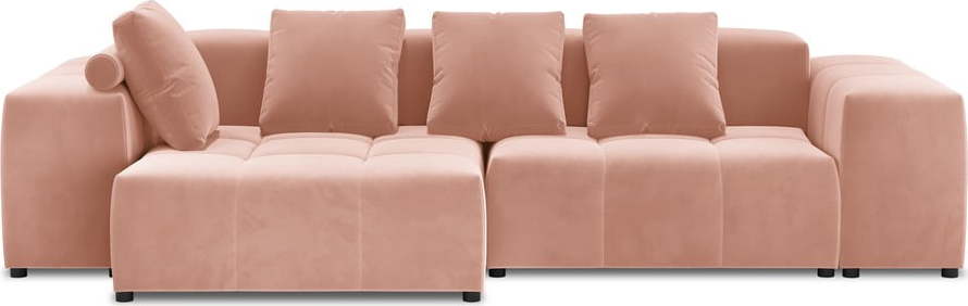 Růžová sametová rohová pohovka (variabilní) Rome Velvet - Cosmopolitan Design