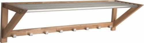 Věšák z dubového dřeva se 7 háčky a poličkou Rowico Confetti