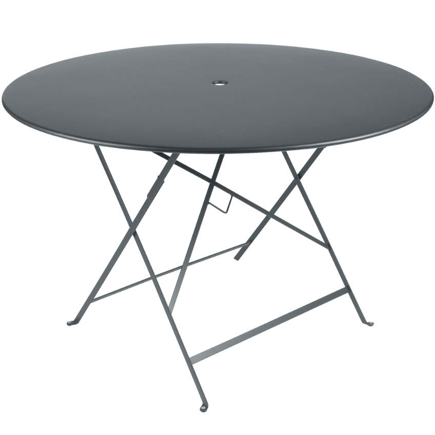 Šedý kovový skládací stůl Fermob Bistro Ø 117 cm