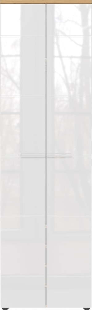 Bílá přírodní šatní skříň v dekoru dubu 60x198 cm Aledo – Germania