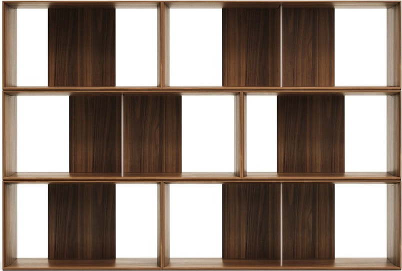 Modulární policový systém v dekoru ořechu v přírodní barvě 6 ks 168x114 cm Litto – Kave Home