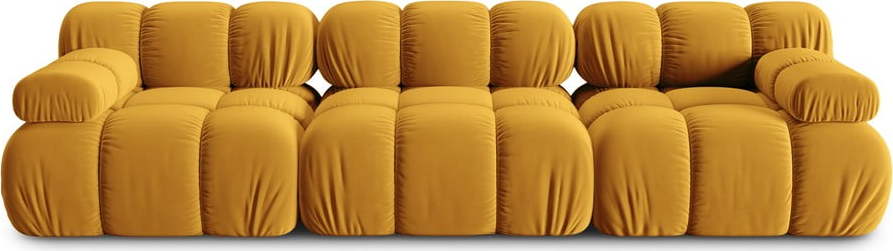 Žlutá sametová pohovka 282 cm Bellis – Micadoni Home