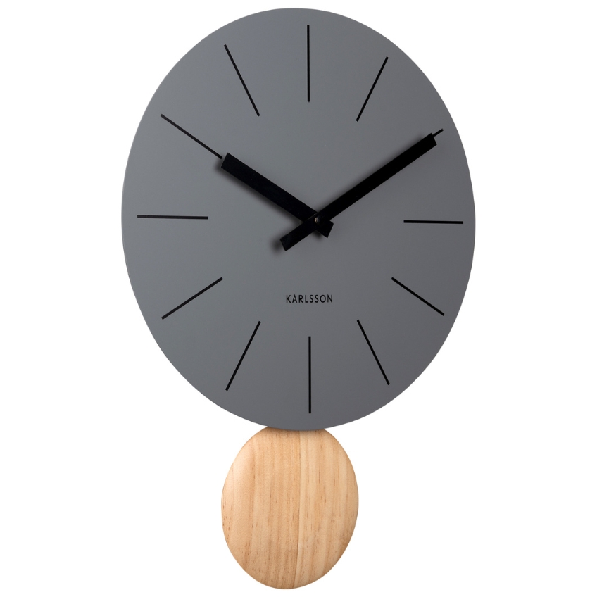 Time for home Tmavě šedé nástěnné hodiny Lora 30 cm