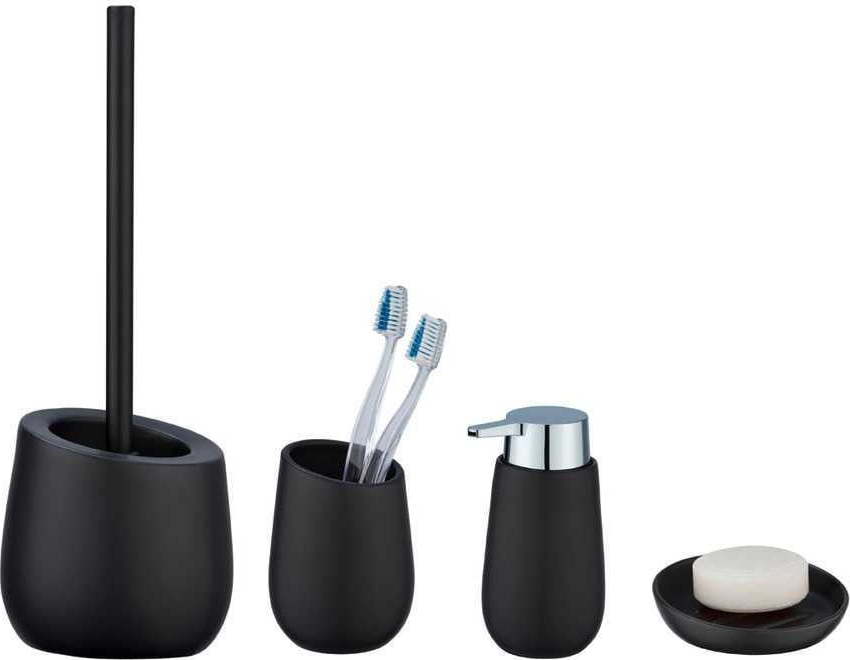 Matně černá keramická sada doplňků do koupelny Badi – Wenko