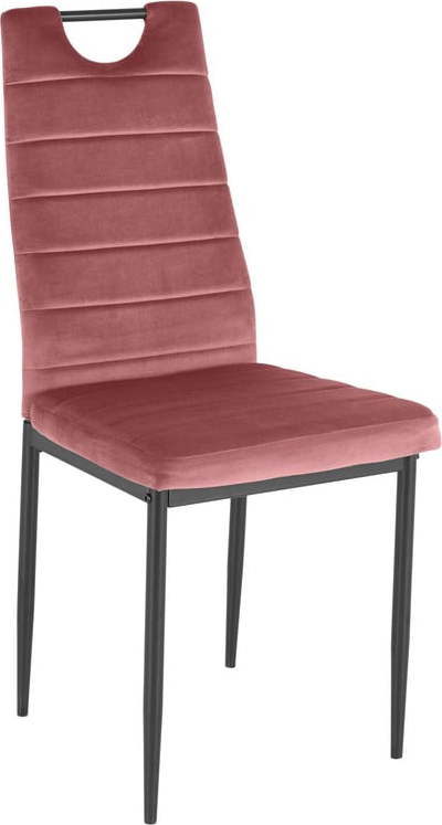Tmavě růžové sametové jídelní židle v sadě 2 ks Mandy – Støraa