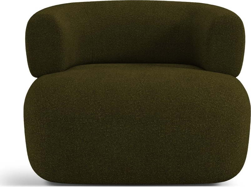 Zelené křeslo z textilie bouclé Jenny – Micadoni Home