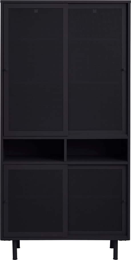 Černá kovová šatní skříň s posuvnými dveřmi 90x180x40 cm Veep – Unique Furniture