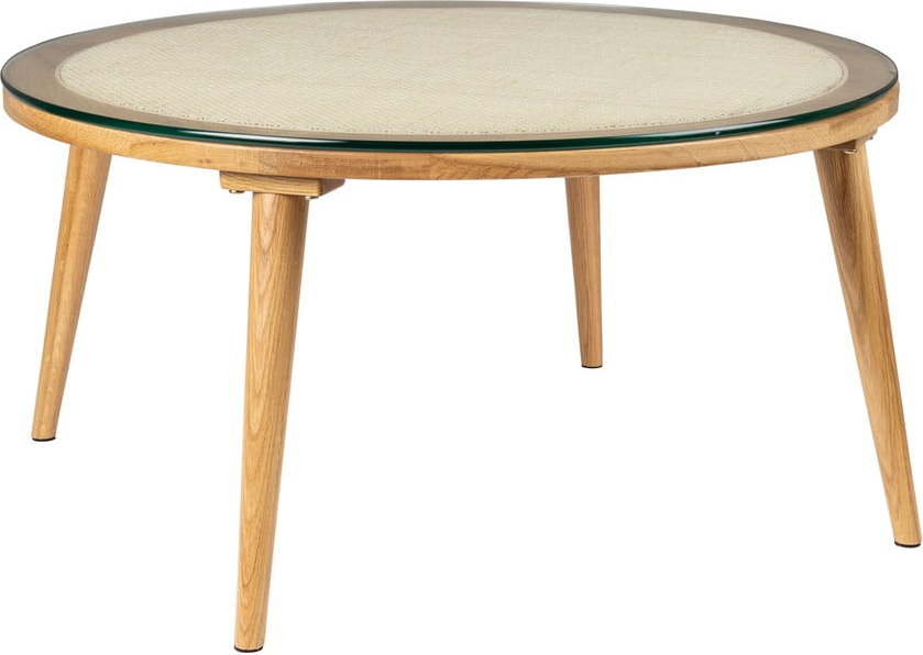 Skleněný kulatý konferenční stolek v přírodní barvě ø 70 cm Haru – White Label