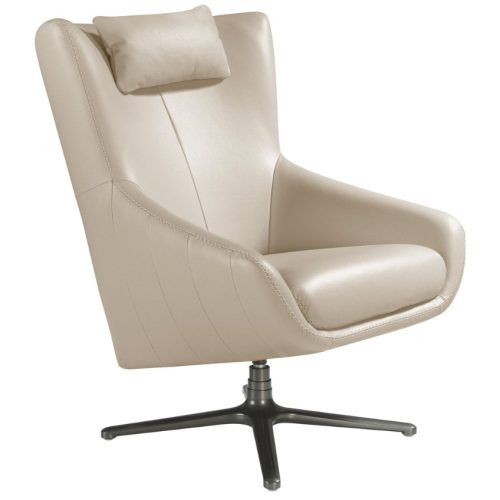 Šedobéžové kožené otočné křeslo Angel Cerdá No. 5090