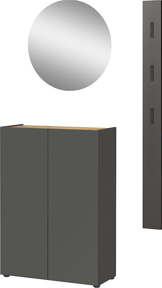 Antracitová předsíňová sestava v dekoru dubu 104x200x33 cm Alviano – Germania