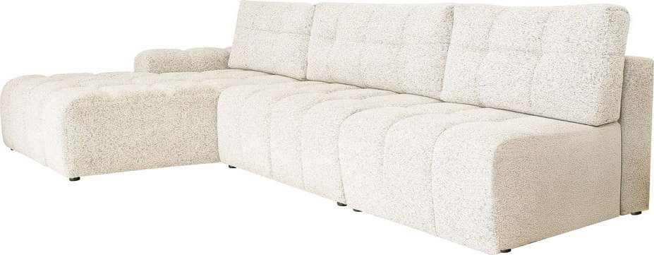 Krémová rozkládací modulární rohová pohovka s úložným prostorem (levý roh) Lulu – Miuform