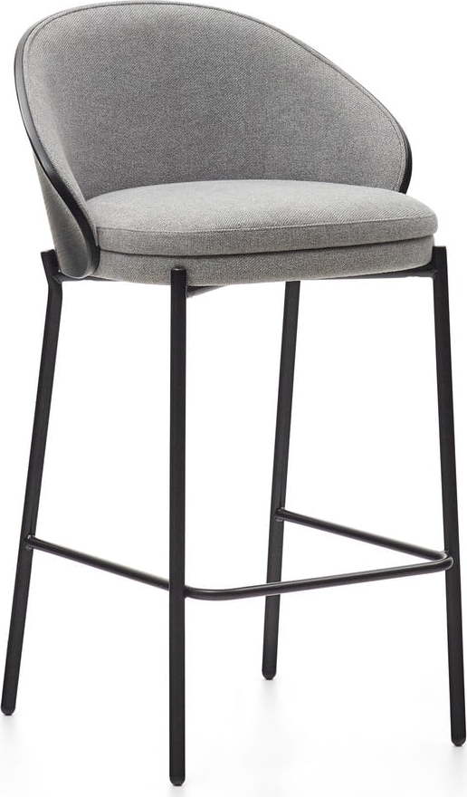 Černo-šedá barová židle (výška sedáku 65 cm) Eamy – Kave Home