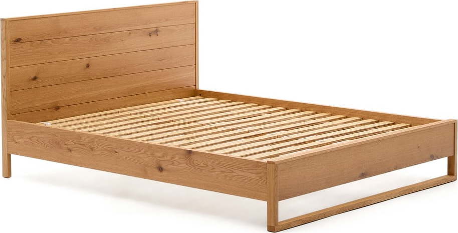 Jednolůžková postel z dubového dřeva s roštem 90x190 cm v přírodní barvě Alguema – Kave Home