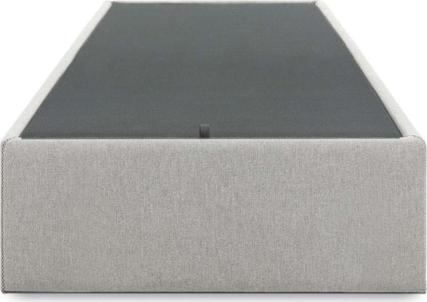 Šedá čalouněná jednolůžková postel s úložným prostorem 90x190 cm Matters – Kave Home