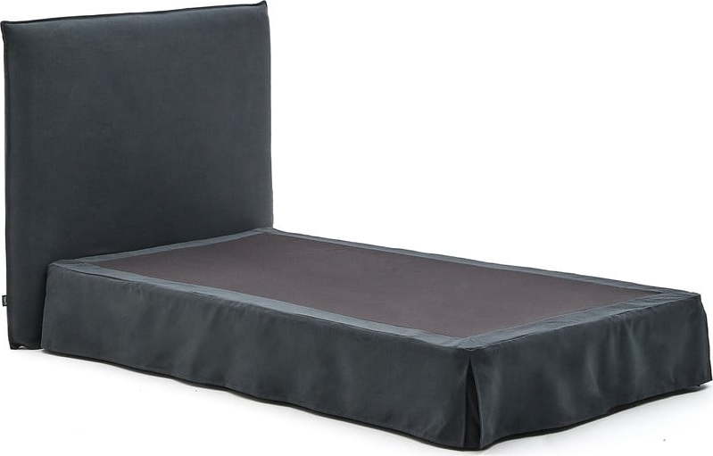 Antracitová čalouněná jednolůžková postel 90x200 cm Jaira – Kave Home