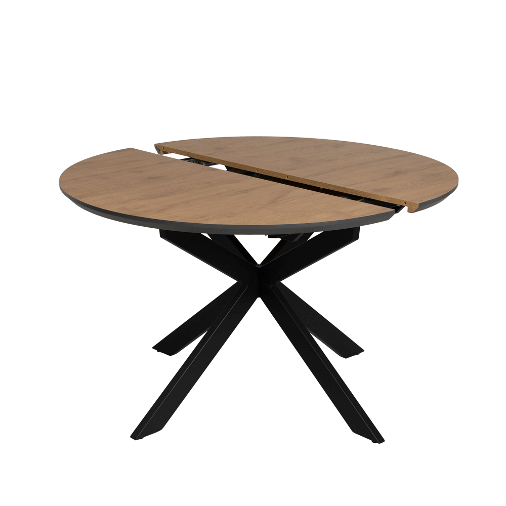 Kulatý rozkládací jídelní stůl s přídavnou deskou ø 120 cm Rocía – Ixia