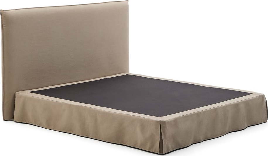 Taupe čalouněná dvoulůžková postel 180x200 cm Jaira – Kave Home