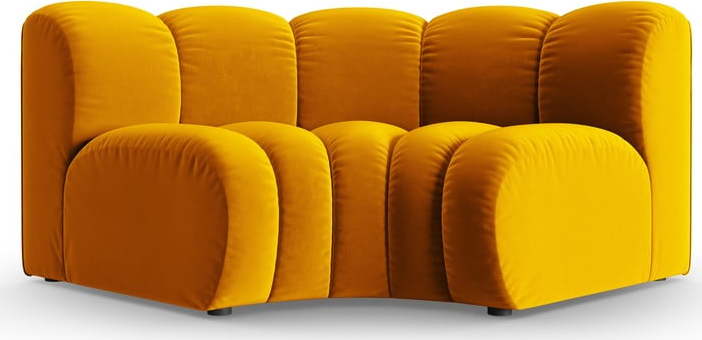 Žlutý sametový modul pohovky (variabilní roh) Lupine – Micadoni